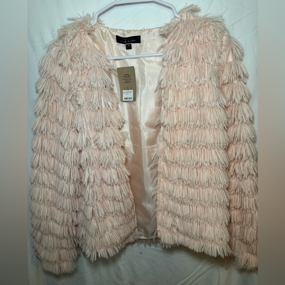 Blush Pink Fringe Coat